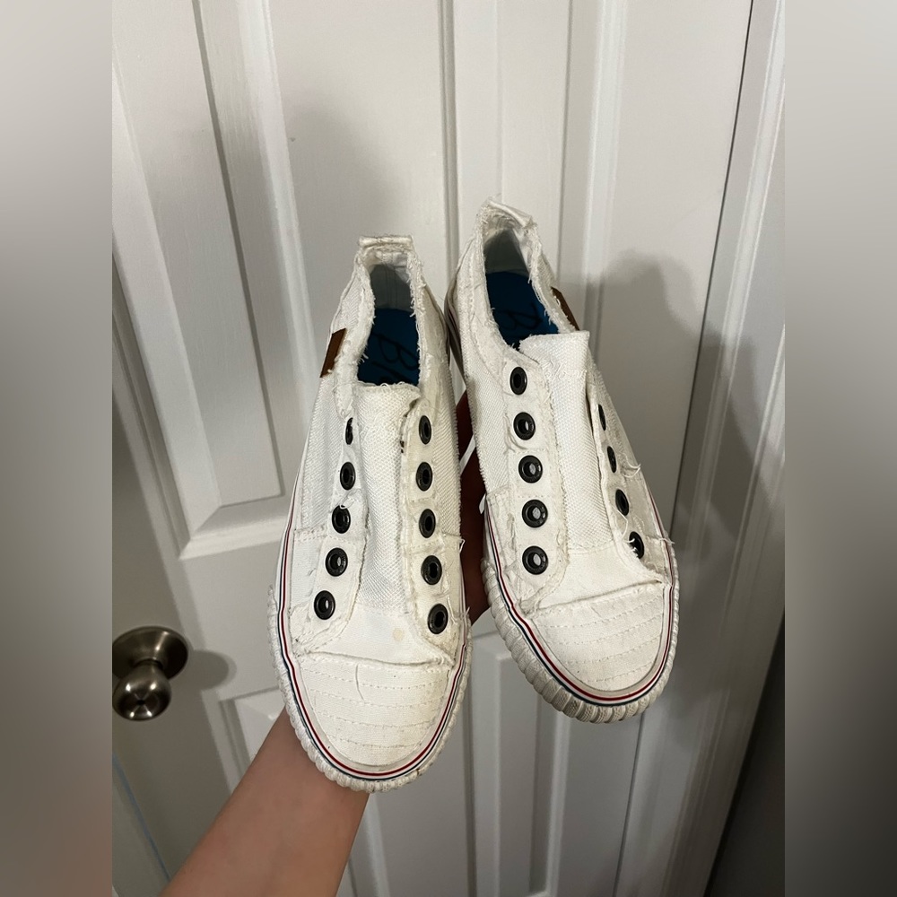 White Blowfish slip-ons